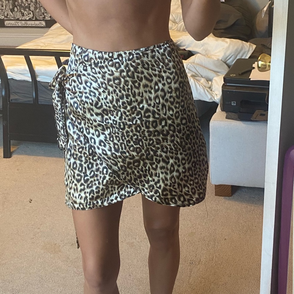 ShowPo Mini Wrap Cheetah Skirt